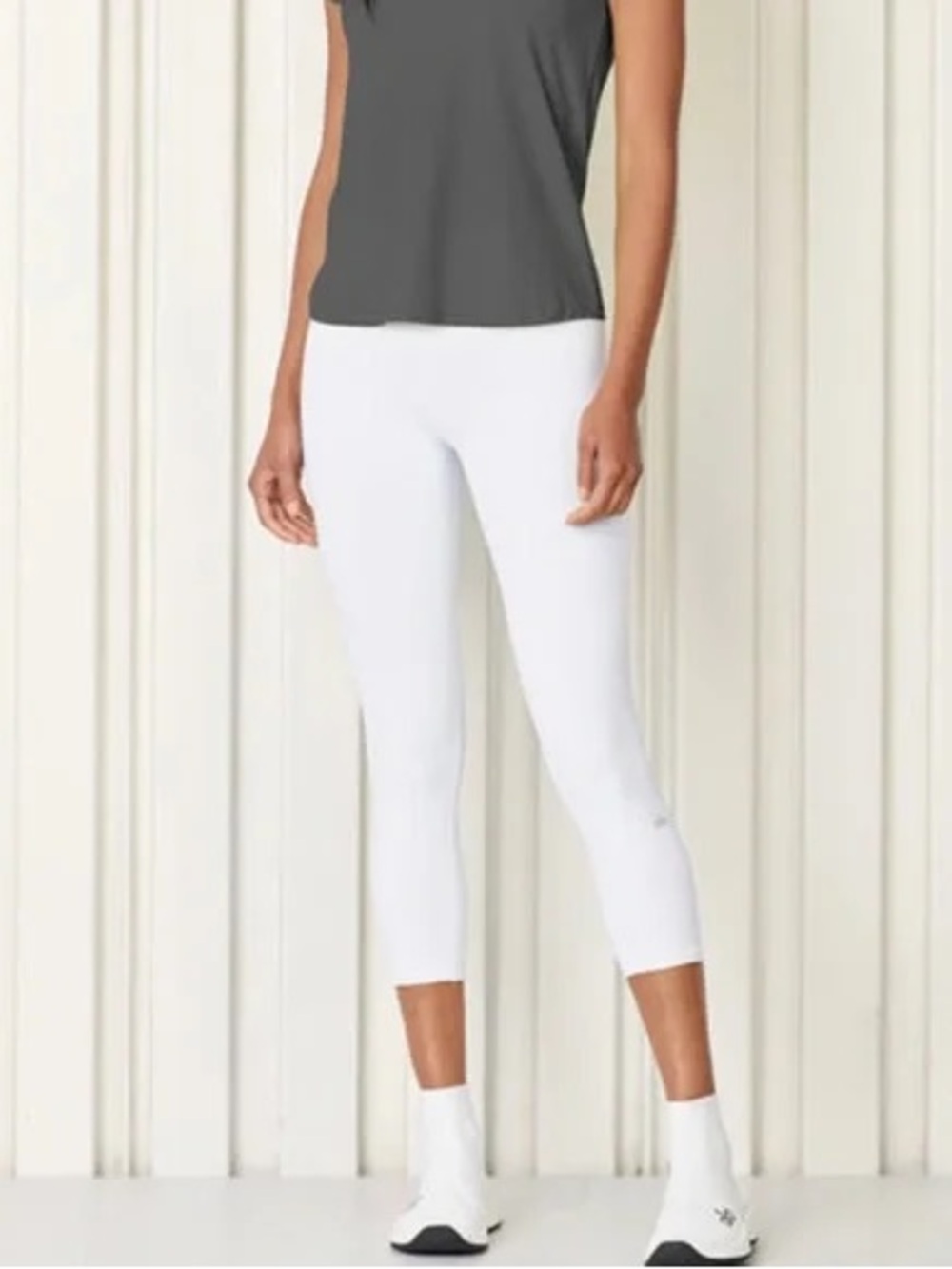 Alo Yoga High Waist Dash 7/8th Capri Cropped Tights in White, Women’s size Small - Picture 16 of 16